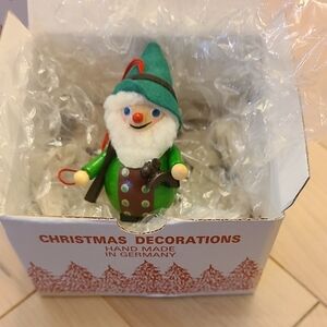 Festive Elf Ornament - Green and White